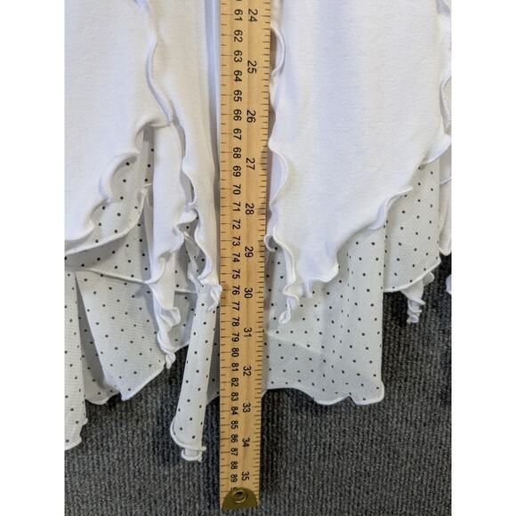 Giselle Shepatin Tunic Top Womens Small Ruffle Fluttery Hem Rosettes Streamers - Picture 12 of 14